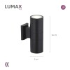 Lámpara Exterior Doble en Aluminio Lumax Modelo Stafford Negro