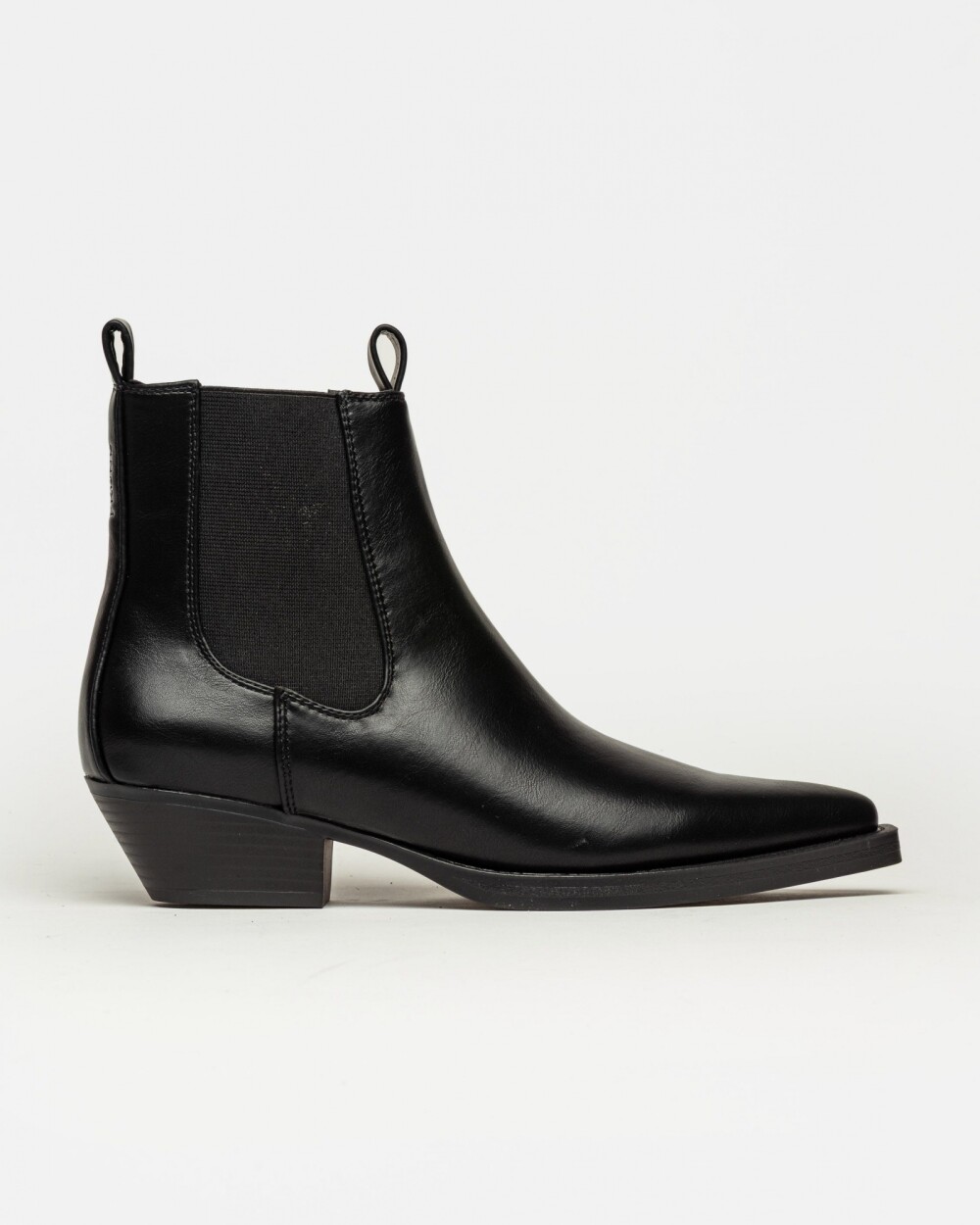 Bota caña baja Jolene en efecto cuero Negro