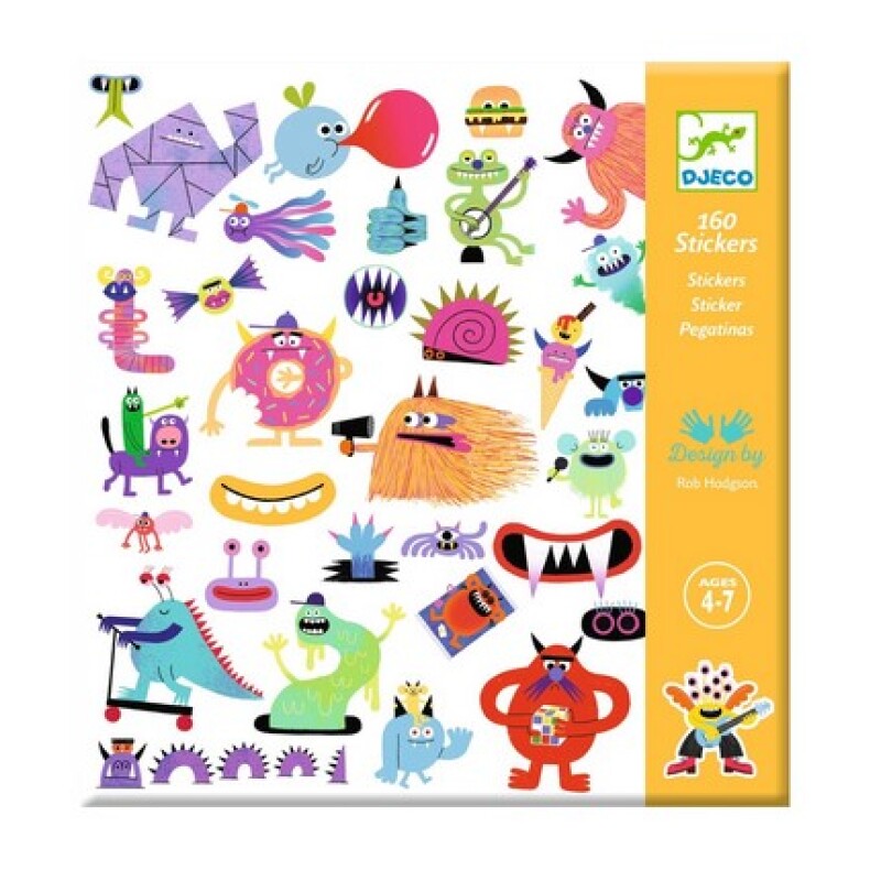 Set de 160 stickers Monstruos