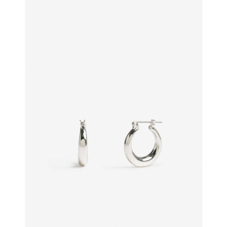 Argollas Metal Plateadas Plateado