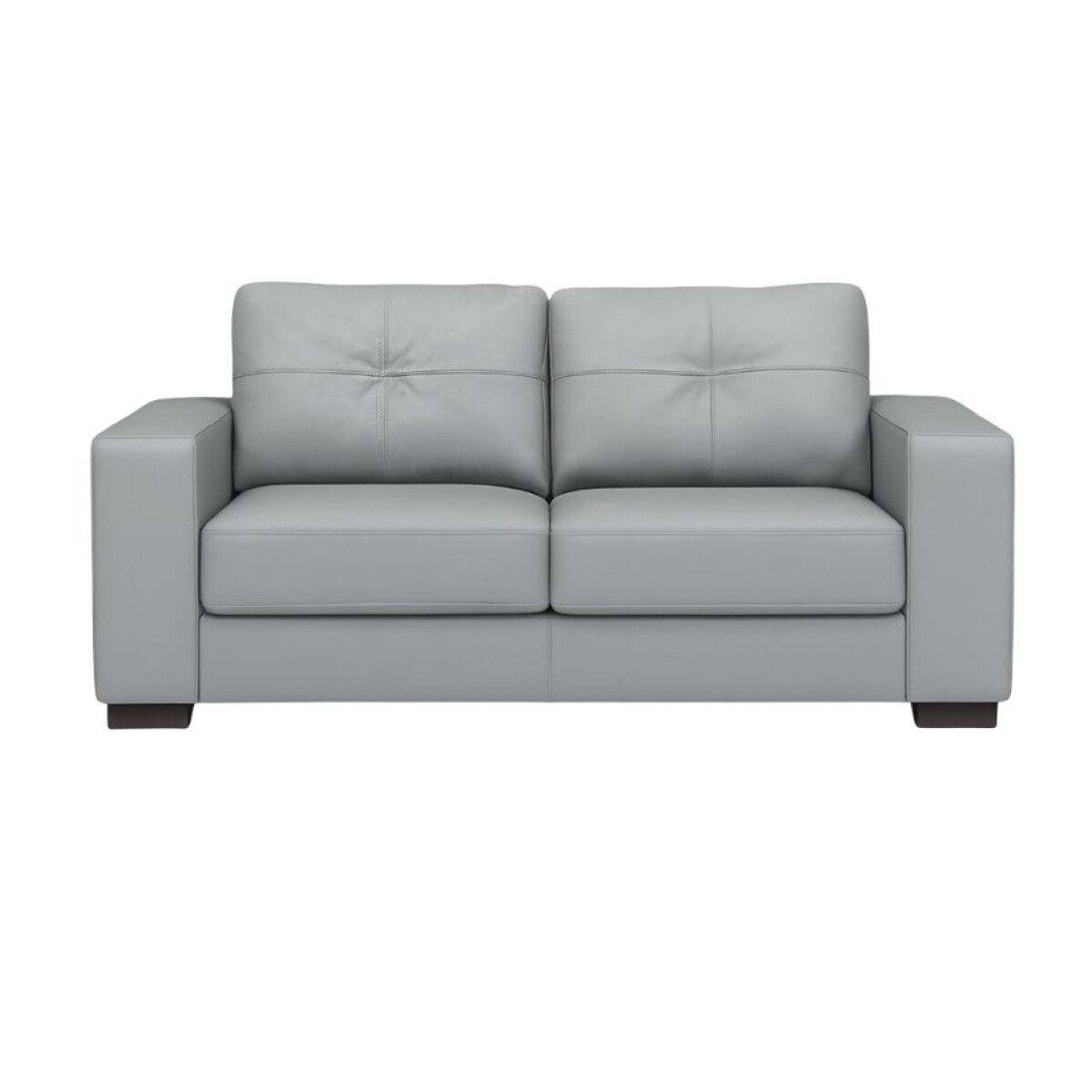 SOFA 100% CUERO - 2 CUERPOS - MODELO DOMINI - GRIS 