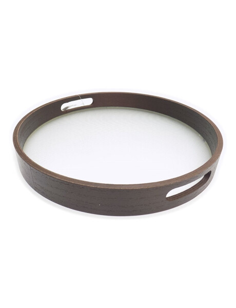 BANDEJA MDF/VIDRIO D35x4CM MARRON BANDEJA MDF/VIDRIO D35x4CM MARRON