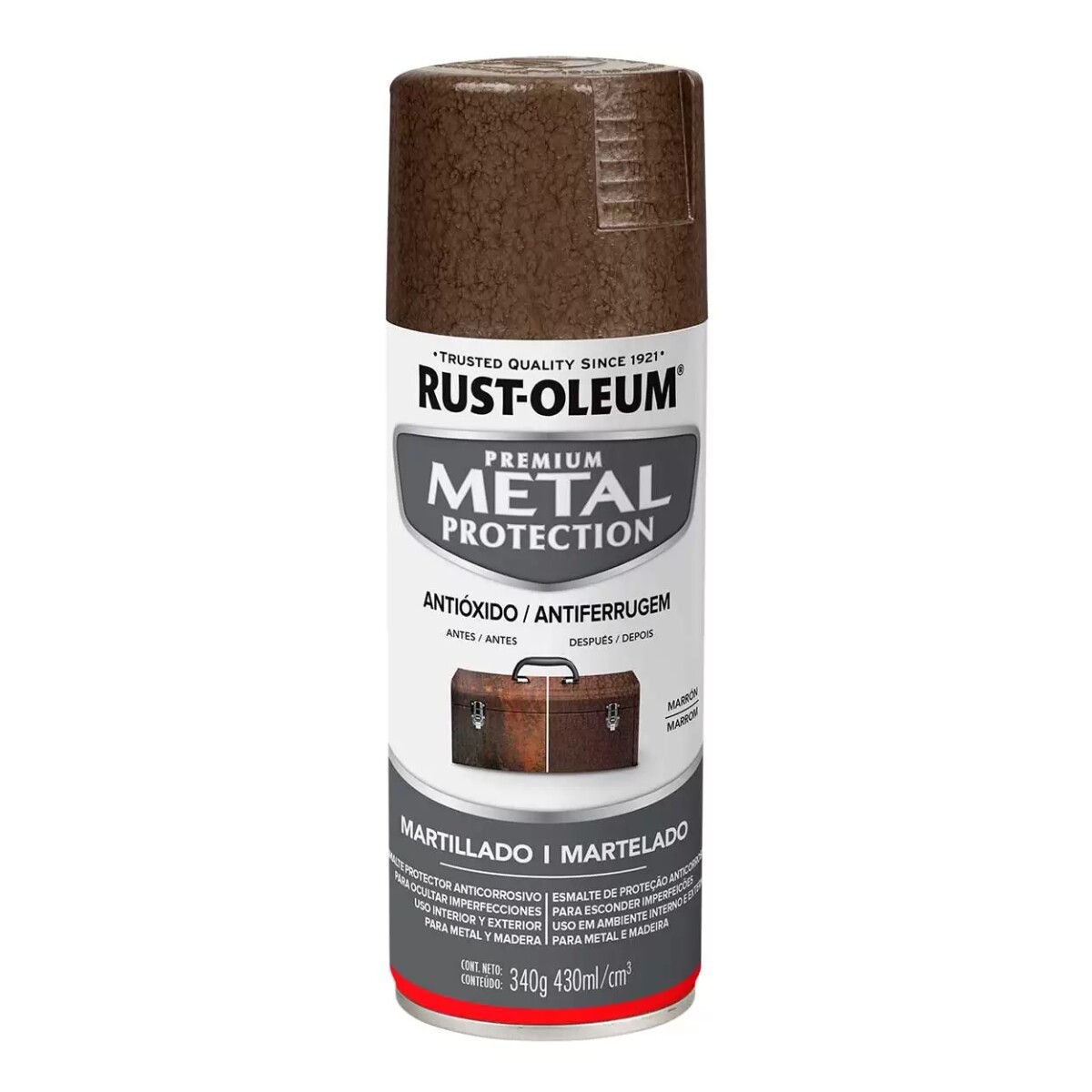 Esmalte Aerosol Metal Protection Marrón Martillado 340g Rust-Oleum 