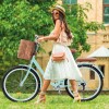 Bicicleta Urbana Rodado 26 con Canasto Vintage Verde