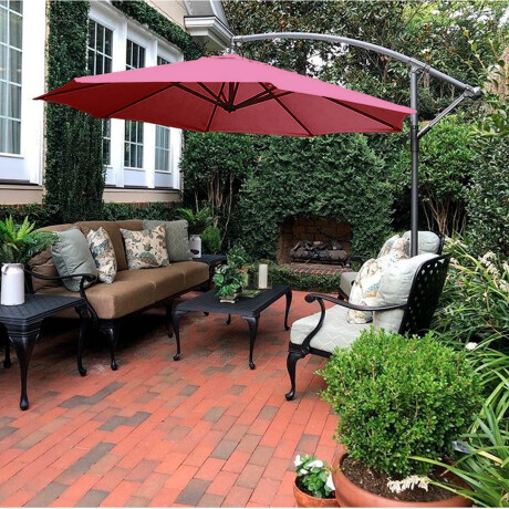 Sombrilla Jardín Exterior Impermeable Banana 3mt Rojo