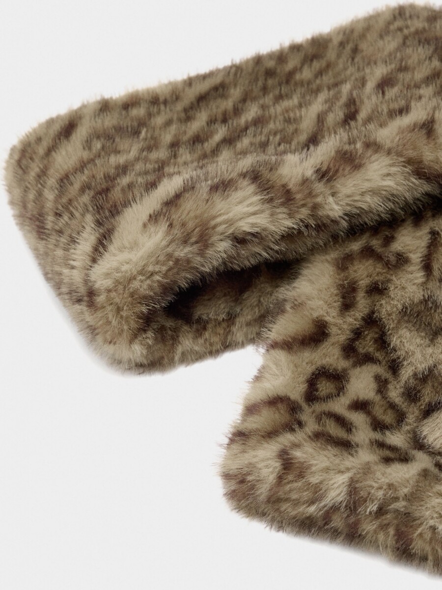 Estola Efecto Pelo Estampado De Leopardo multicolor