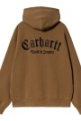 Hooded Onyx Script Sweat Marron