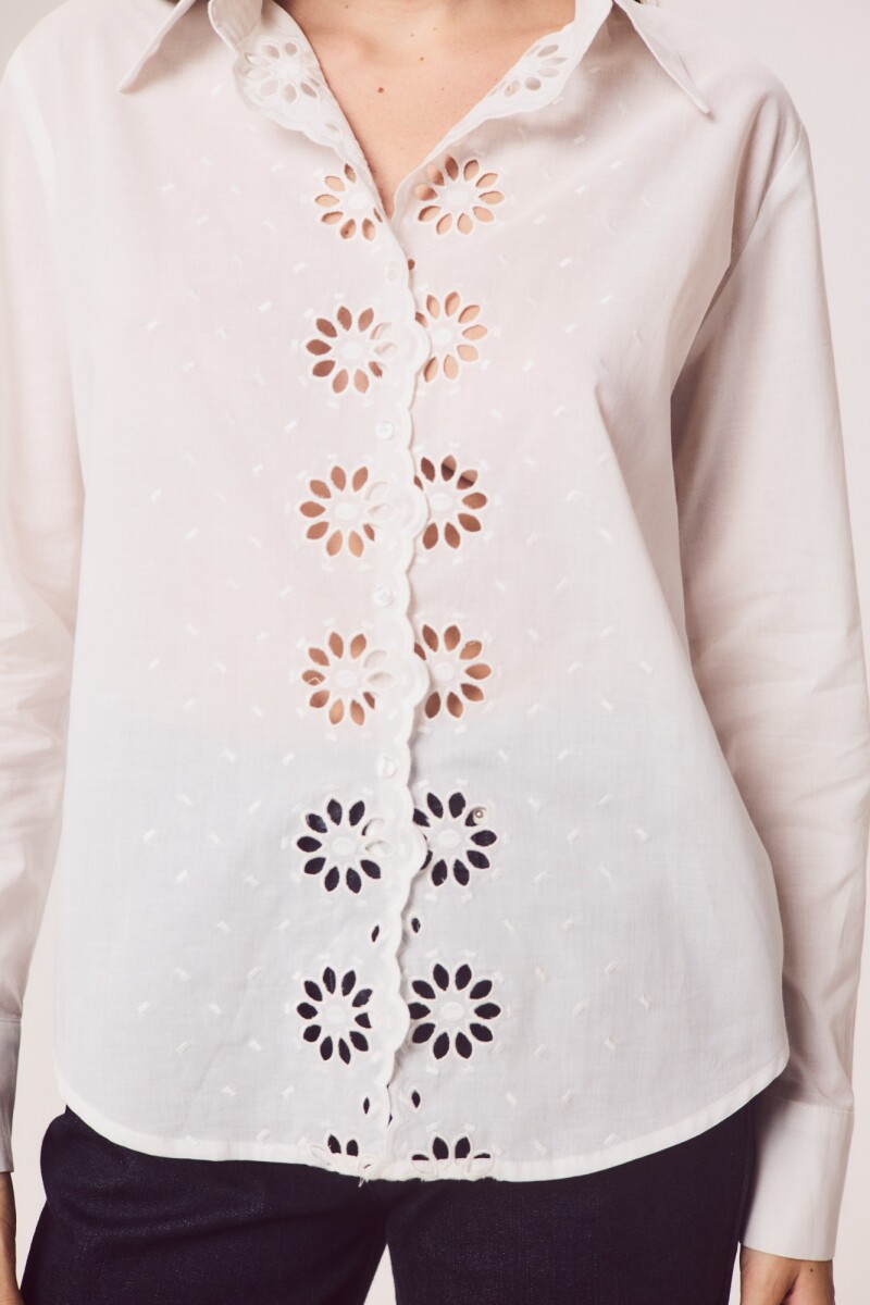 Camisa Broderie Nácar