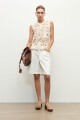 Top tejido crochet beige claro