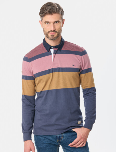 REMERA POLO RAYADA Bordo
