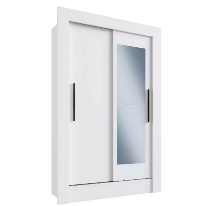 Ropero Placard 2 Puertas Corredizas C/ Espejo Dormitorio Blanco