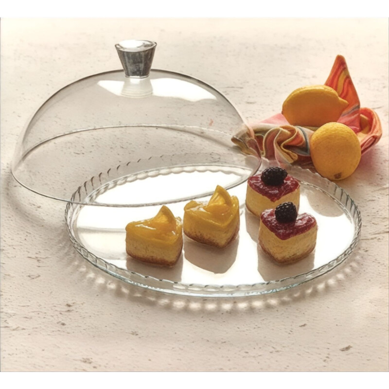 Plato de Torta 32.2cm Diametro con Cupula Pasabahce Plato de Torta 32.2cm Diametro con Cupula Pasabahce