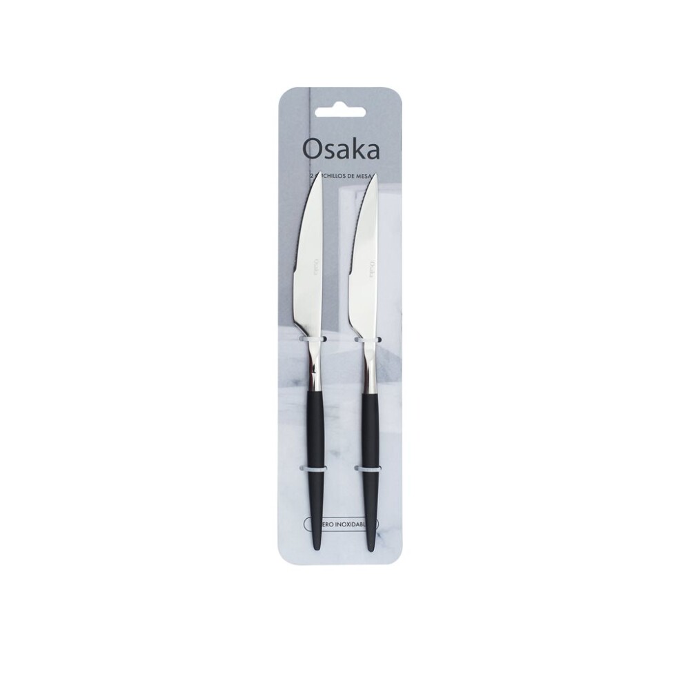 Set 2 Cuchillos de Mesa Selecta Osaka 23,5 cm Mango Negro SET X2 CUCHILLO MESA 23.5CM AC. MANGO NEGRO OSAKA