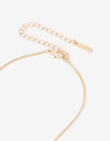 Cadena Corta con Dije Piedra Collar Con Dije Doble Corazón - Dorado