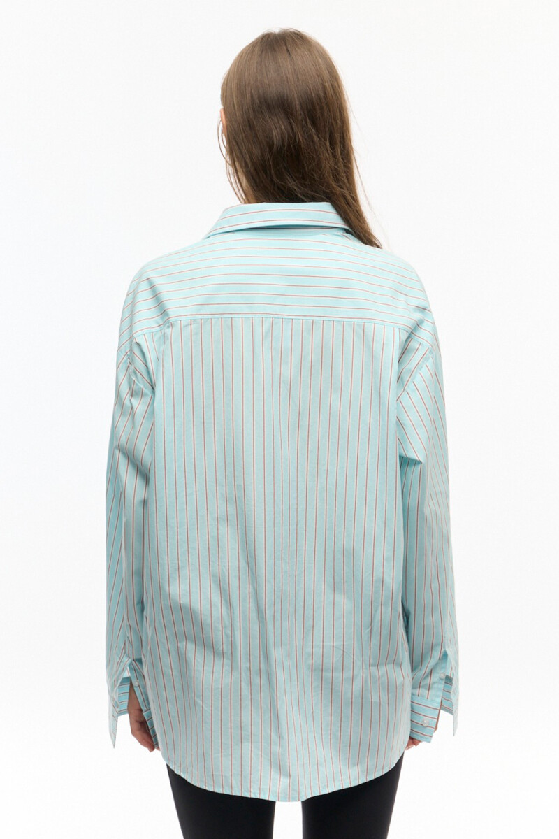 CAMISA RAYAS DEVON Celeste