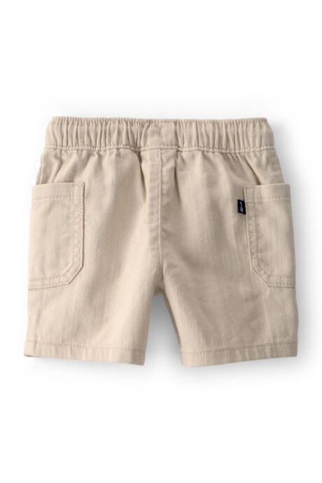 Short de sarga, beige, con cordón Sin color