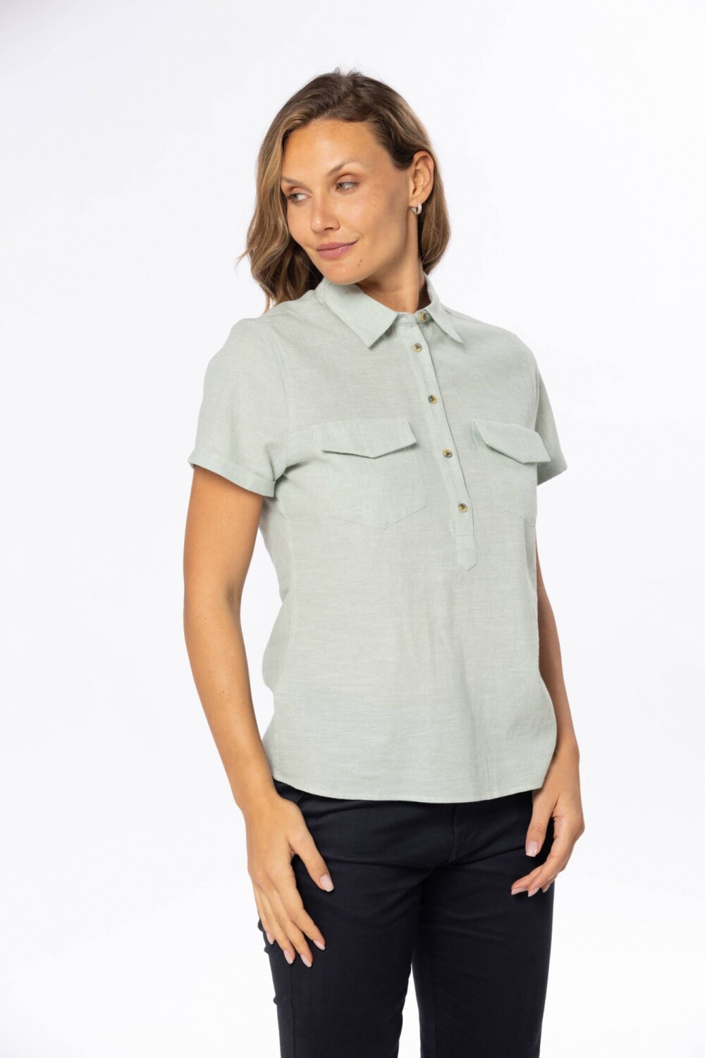 CAMISA DE LINO Verde
