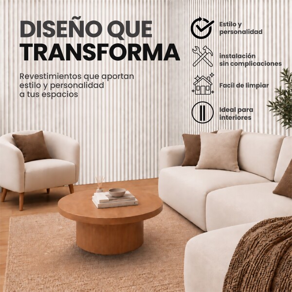Pack x10 Wpc Simil Madera Wall Panel Lambrin 2.90x16.7 Blanco 1