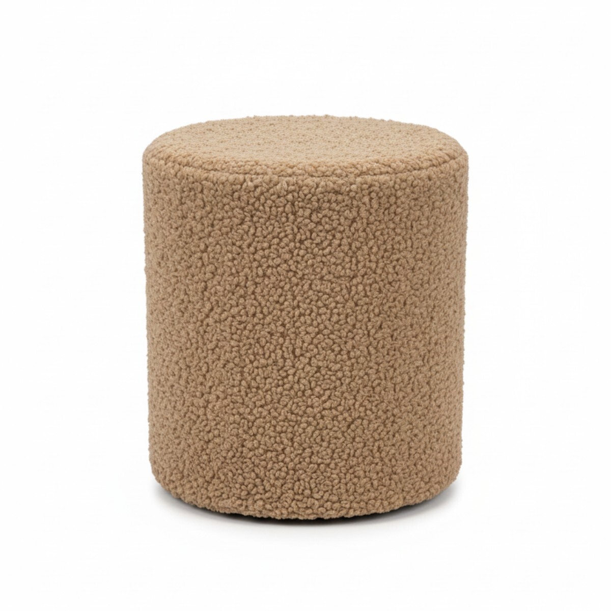 PUFF FELPUDO BEIGE 35X35X40CM 