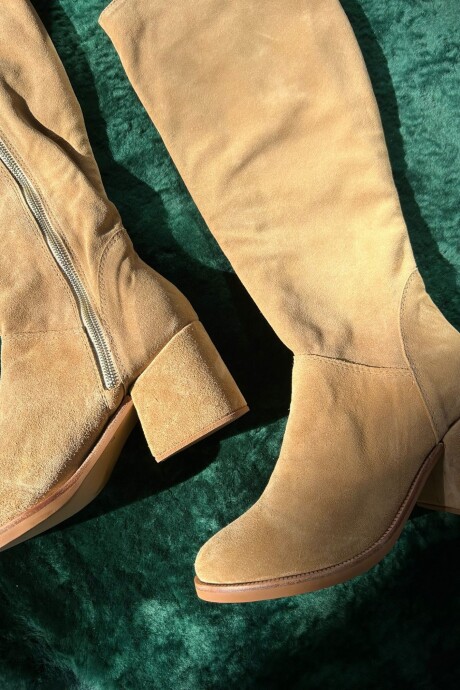 High Heel Boots Beige