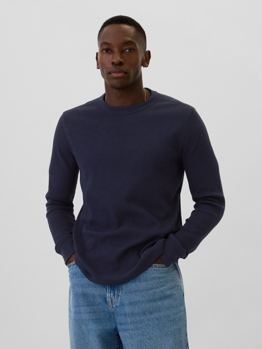 Buzo Waffle Hombre - Navy Uniform 