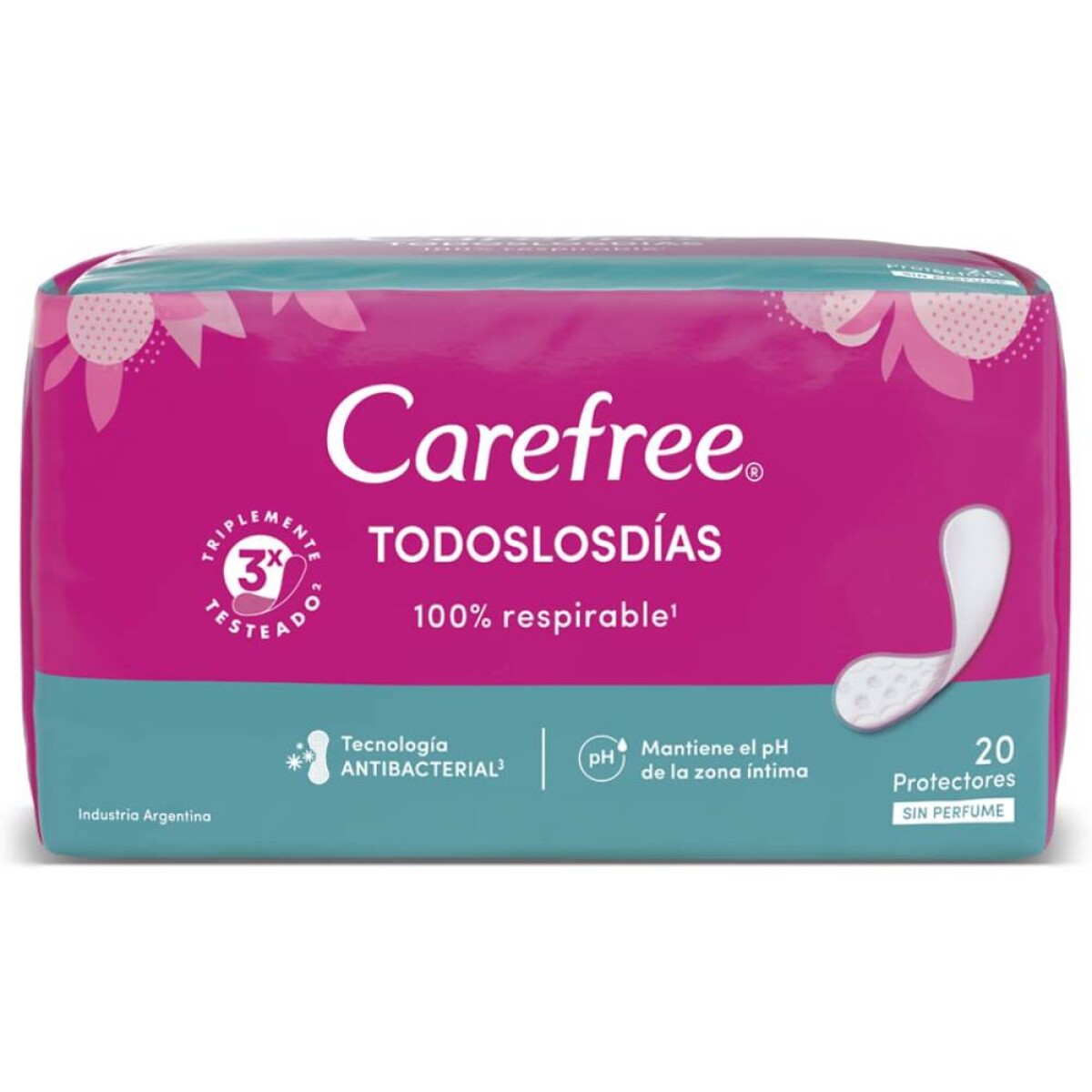 Protectores Diarios Carefree Todo los Días sin Perfume 20 Unidades 