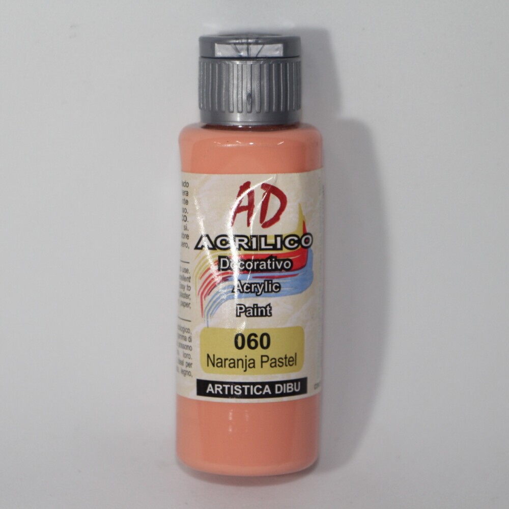 PINTURA ACRILICA ARTISTICA DIBU 60 ML. DIFERENTES COLORES COLOR NARANJA PASTEL 060