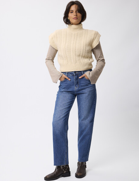 Chaleco hombreras crudo