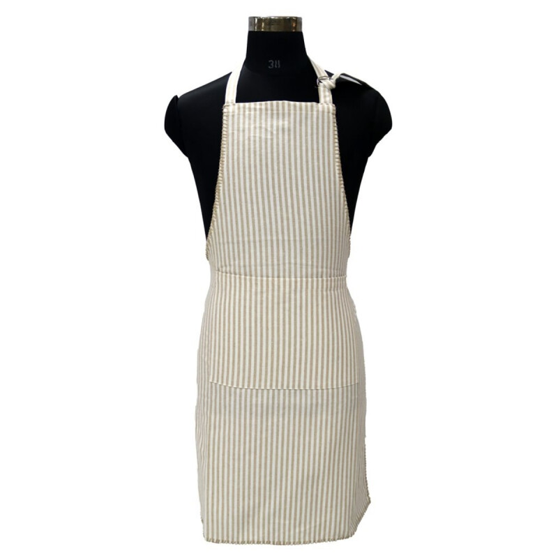 Delantal algodón Pespuntes 60cm x85cm RAYAS BEIGE