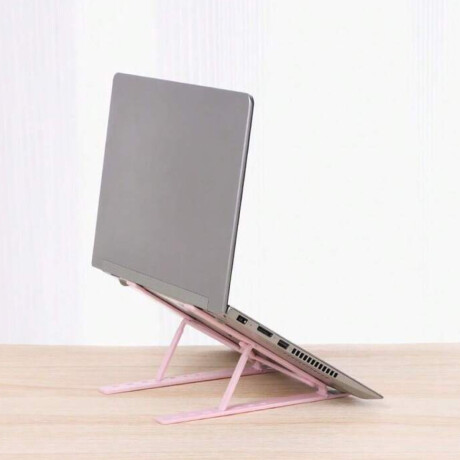 Soporte laptop de plástico regulable Rosado