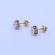 Caravanas antiguas oro 18k con brillantes engarce 6 puntas. Caravanas antiguas oro 18k con brillantes engarce 6 puntas.