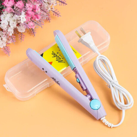 Planchita mini para el pelo con estuche Lila