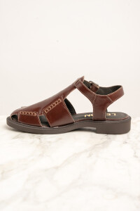 Sandalias Cuero Marrón