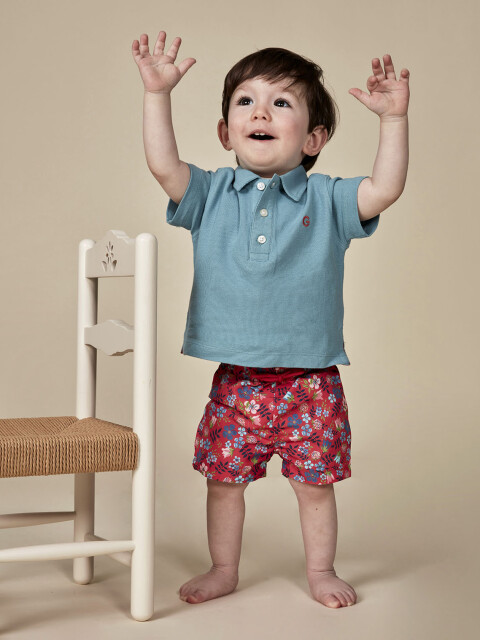 Traje De Baño Estampado Liberty Fresa Brillante