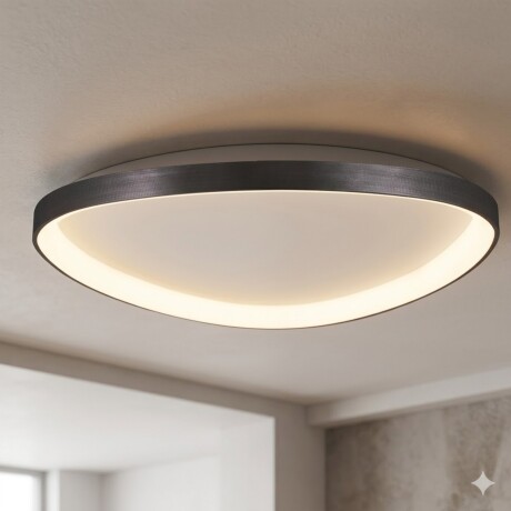 Plafón LED, Diseño triangular, Dimerizable 48W 65CM NEGRO