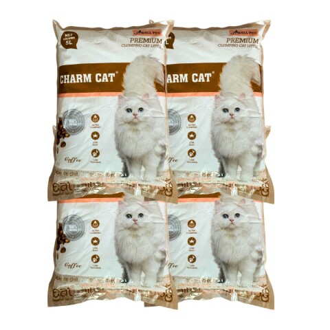 Bentonita Charm Cat Cafe 5 Lts Promo x4 Bentonita Charm Cat Cafe 5 Lts Promo x4