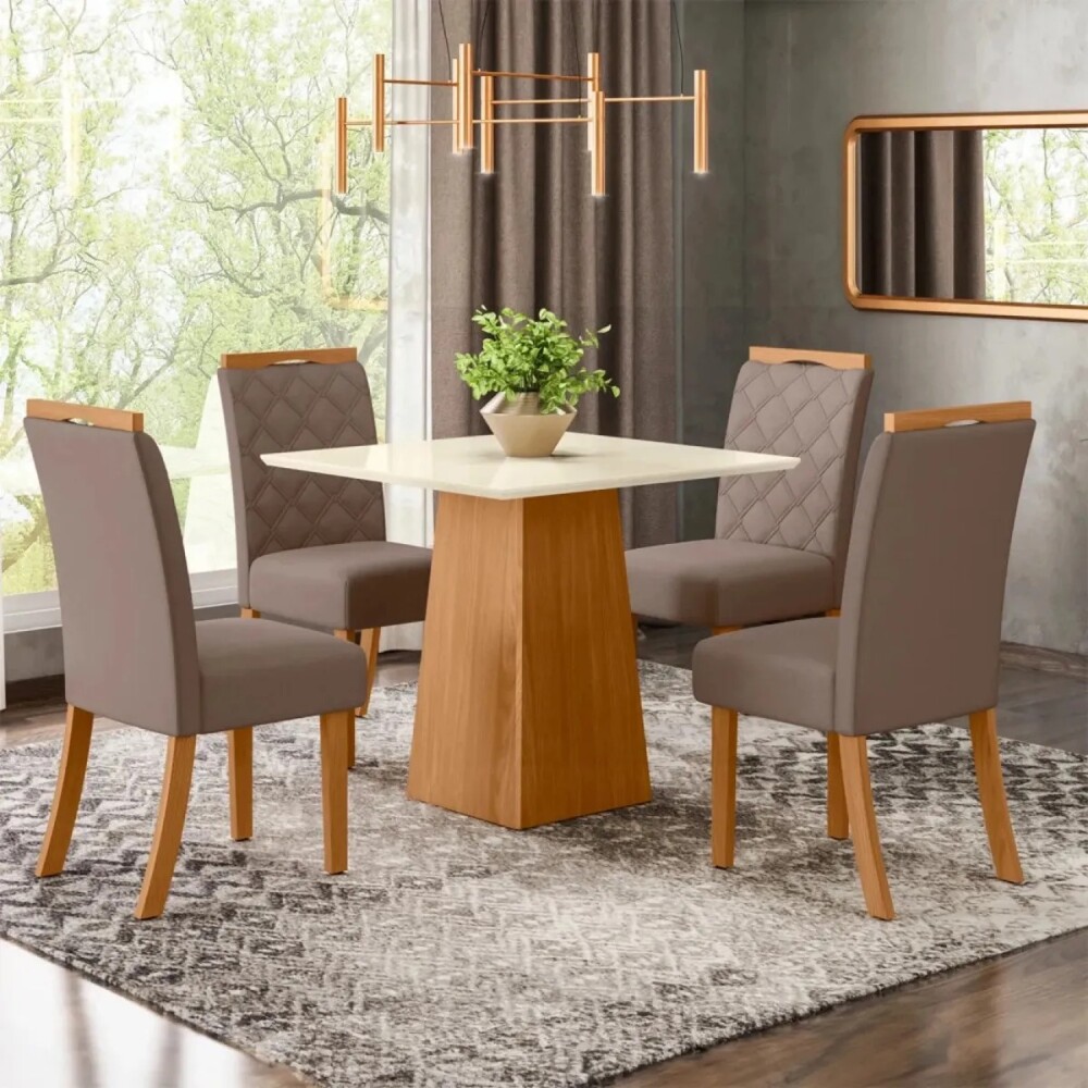 Juego de comedor mesa + 4 Sillas tapizadas Juego de comedor mesa + 4 Sillas tapizadas