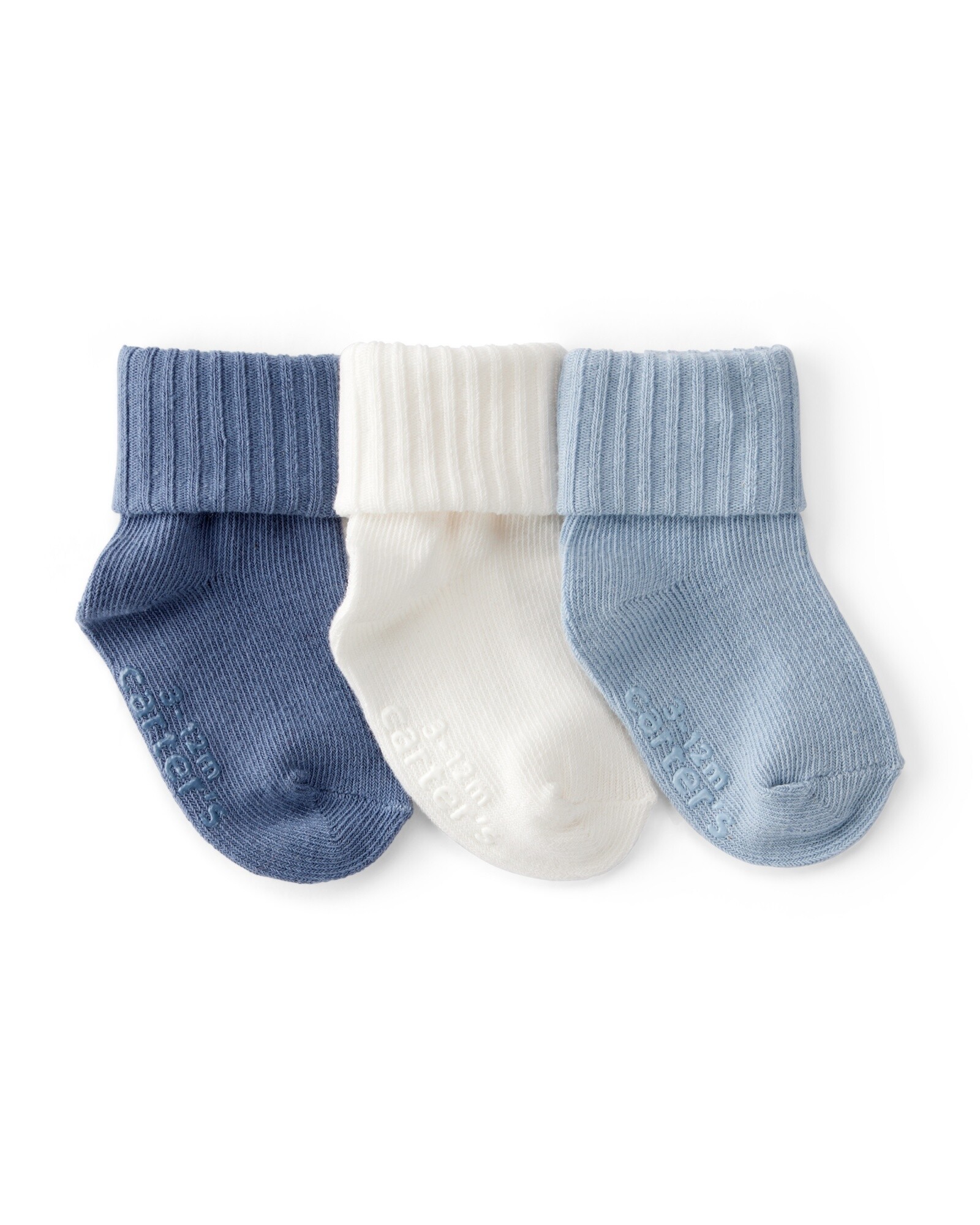 Pack tres pares de medias de algodón, con puños Sin color