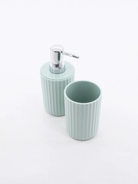 SET DISPENSADOR Y PORTACEPILLOS BRISTOL VERDE