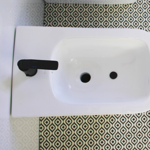 Griferia De Bidet Monocomando Aqualia Con Transferencia Negro Mate 35Mm NEGRO