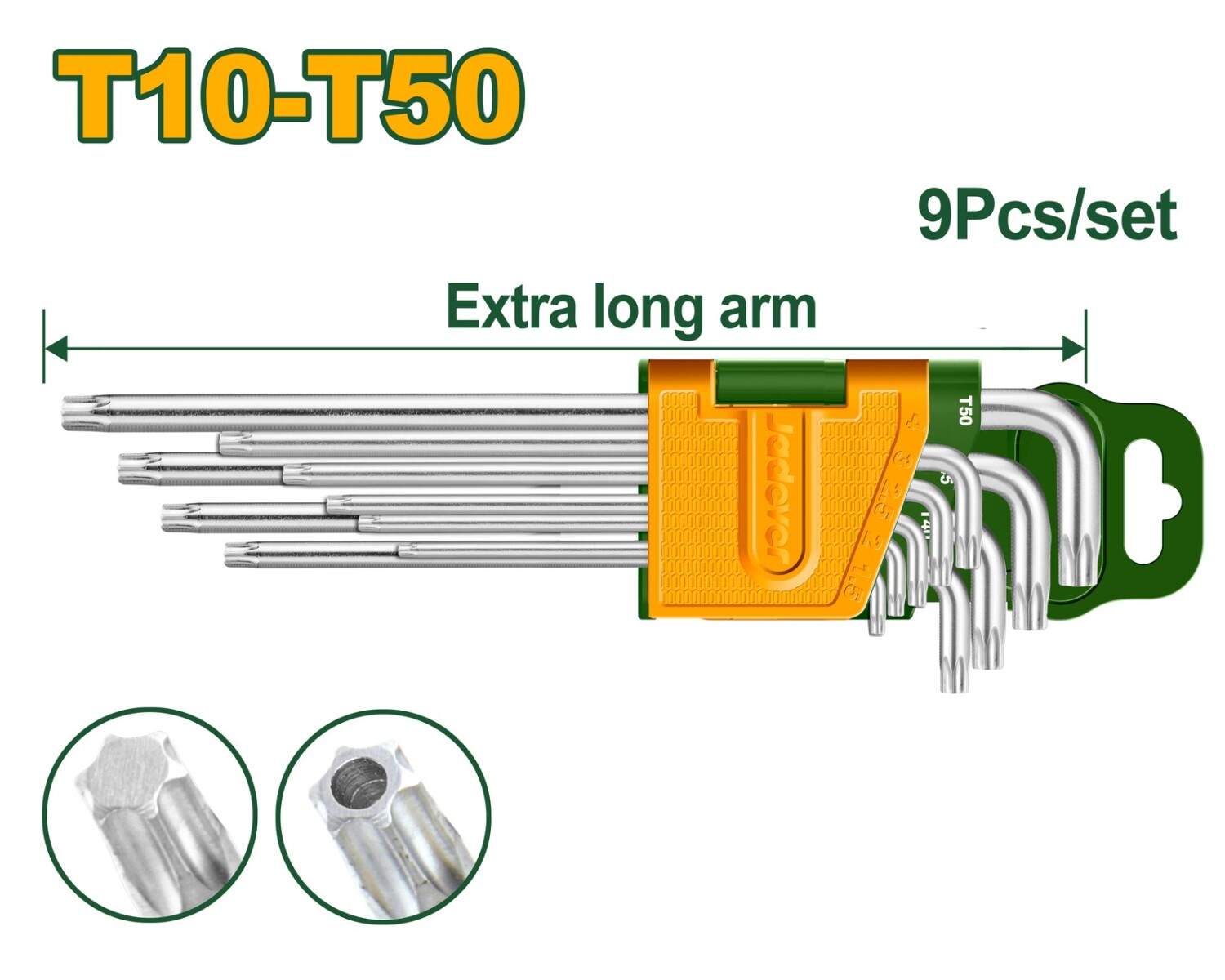 Set 9 llave torx t10-t50 jadever JDHK3292 