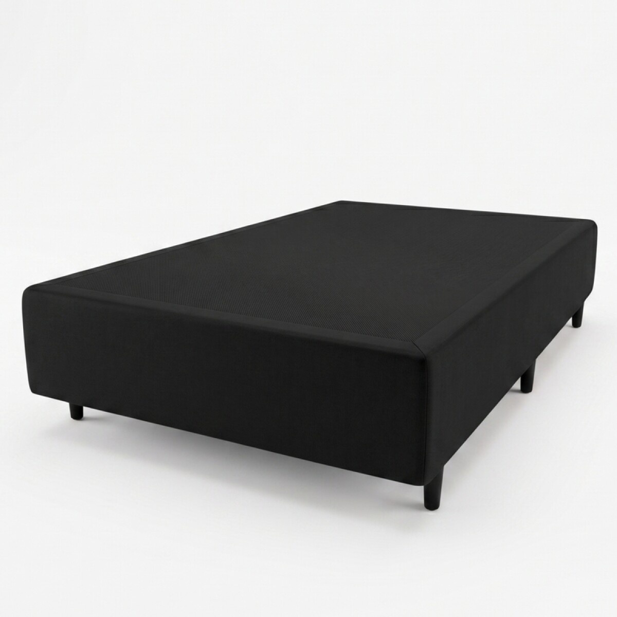 Base Box Sommier Tapizada Negra para Colchón - 1 PLAZA Y MEDIA 110 x 188 x 35 cm 