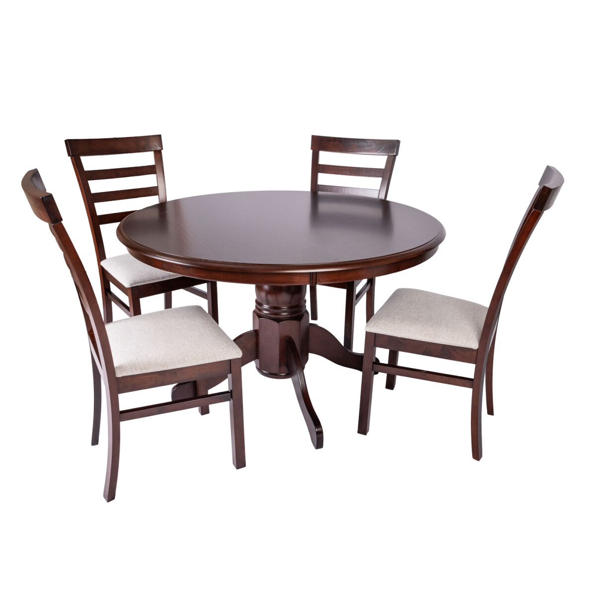 JUEGO DE COMEDOR 1+4 - MADERA MARRON COCO 