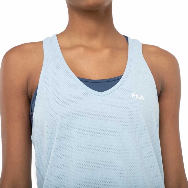 Remera Musculosa Para Mujer Fila Tank Top Dots II Celeste