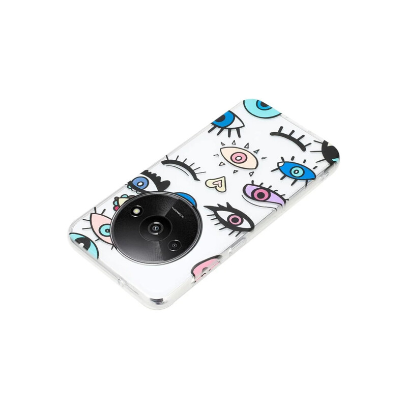 Protector para Xiaomi Redmi A3 diseño ojos Protector Para Xiaomi Redmi A3 Diseño Ojos