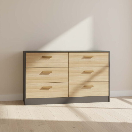 CÓMODA 6 CAJONES MDF NEGRO VENETTO II