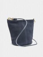 Bolso Bucket De Piel Con Bandolera azul-marino