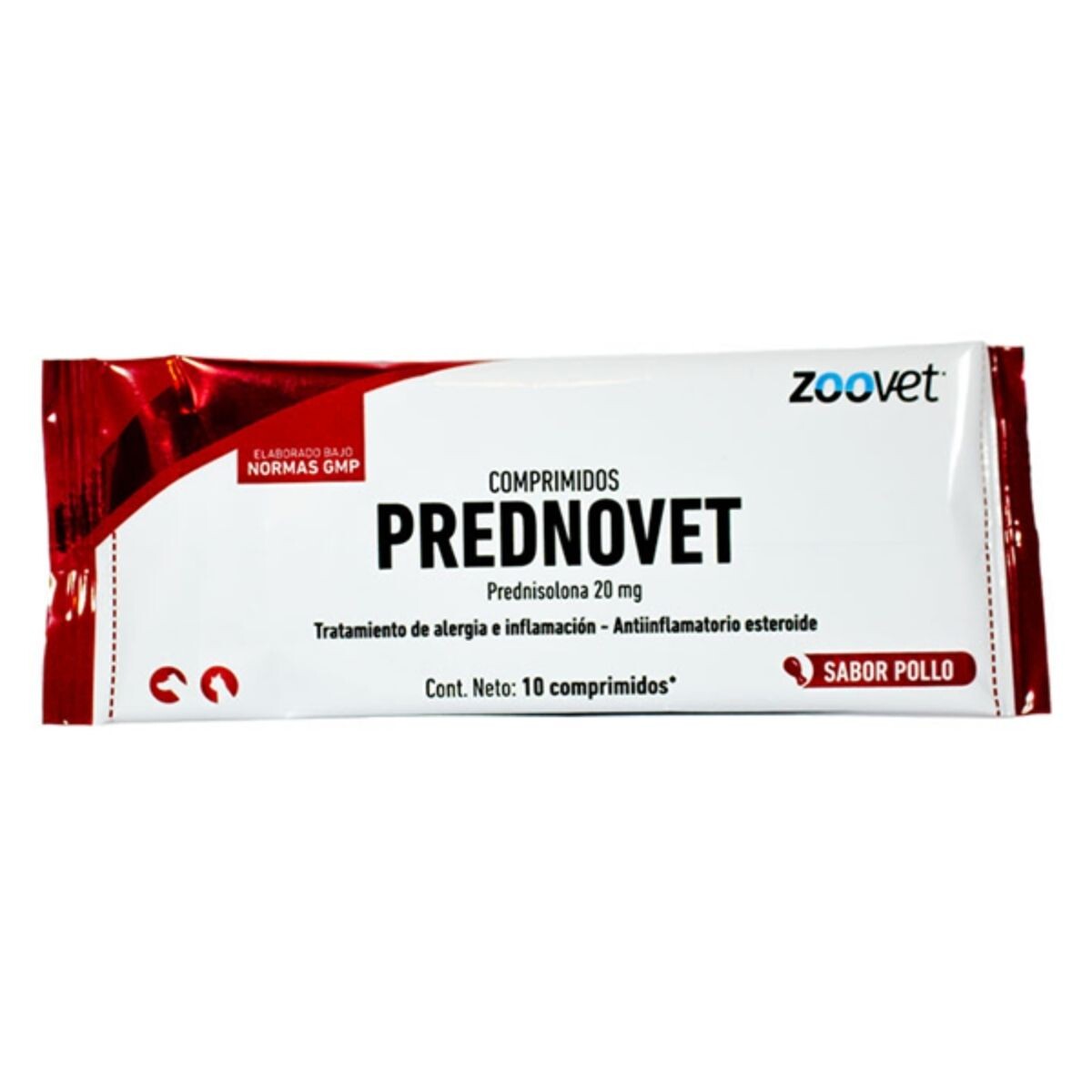 PREDNOVET 20 MG X 10 COMPRIMIDOS SABOR POLLO 