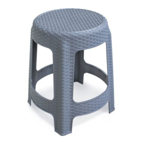 Banco Banqueta Taburete Simil Rattan Plástico Silla Calidad Gris