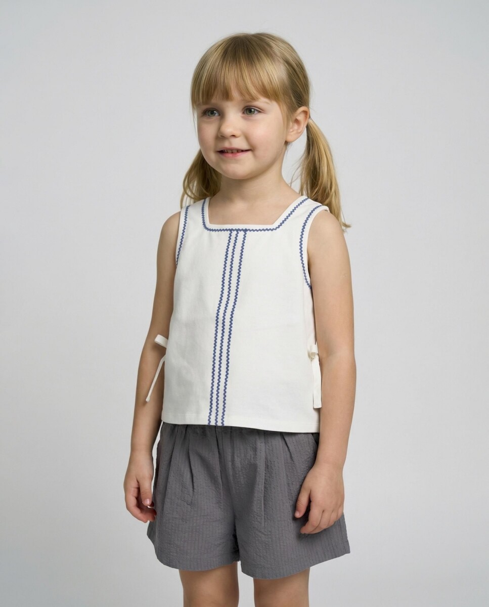 Camiseta Con Lazos - Blanco 